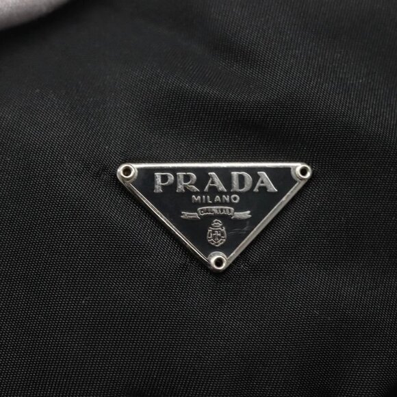 PRADA Pouch Nylon Black Silver Auth 132037 - Picture 8 of 16